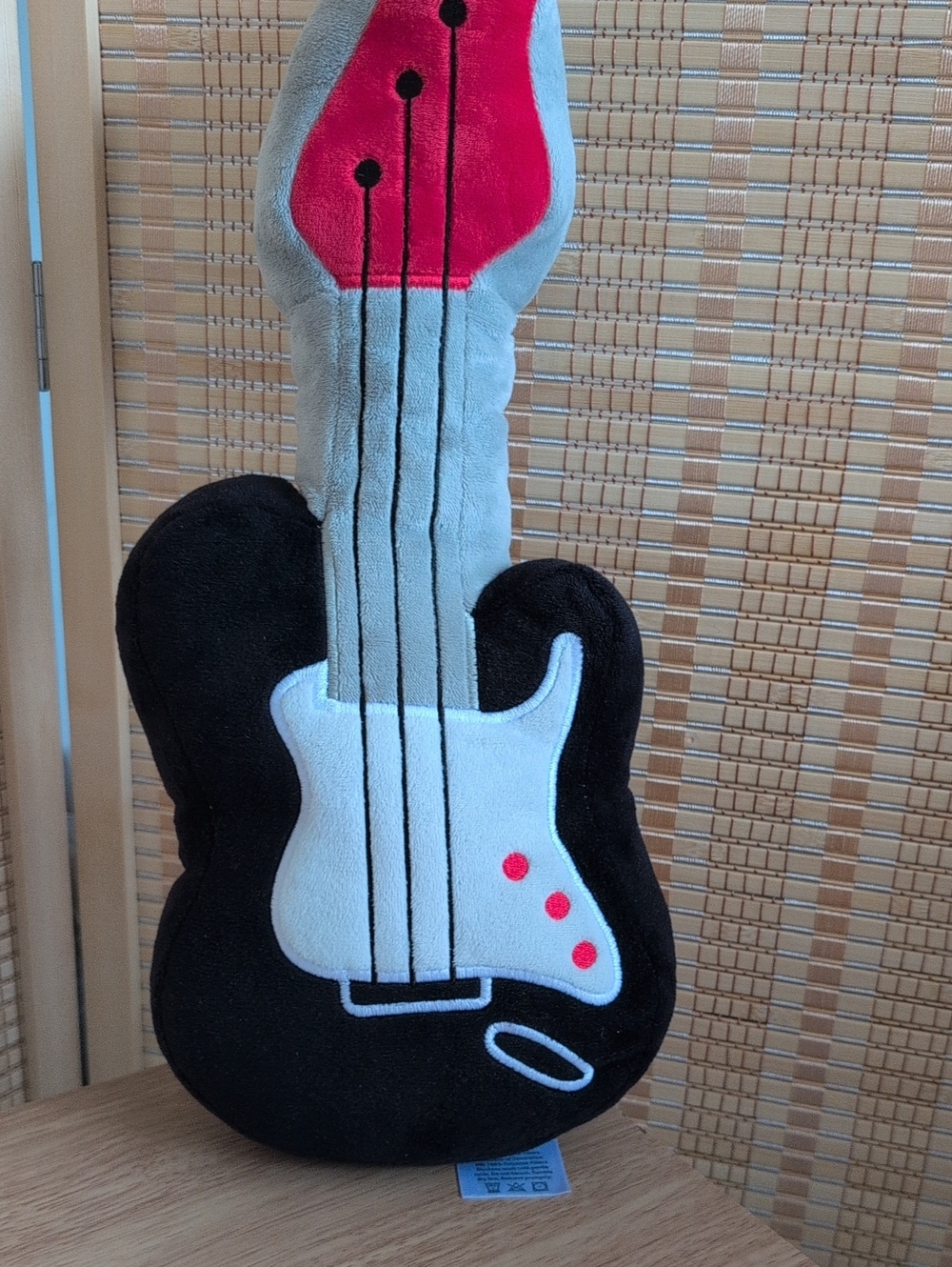Lambs & Ivy Kids Plush Toy Guitar Plush - Black and White